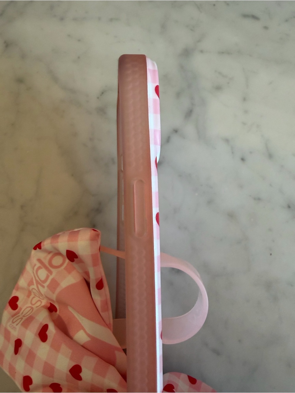 iPhone 13 Loopy Case Galentine’s Gingham red hearts w/pink white gingham - Picture 5 of 7